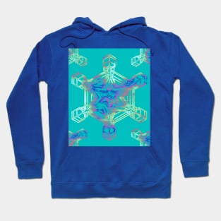 Snowflake on Teal Hoodie